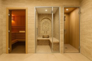 Двери и перегородки для хамама, сауны и бани: конструктивные особенности, материалы и технологии изготовления